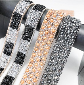 Ruban de décoration en cristal <span class=keywords><strong>blanc</strong></span> pailleté avec strass Autocollant en verre auto-adhésif pour robe chaussure - Product Image 1