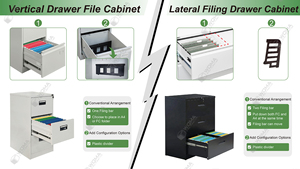 Cajonera vertical de dos cajones para equipo de oficina con sistema de cierre centralizado, para uso en hospitales <span class=keywords><strong>y</strong></span> lugares de trabajo, venta al por mayor de fábrica. - Product Image 4