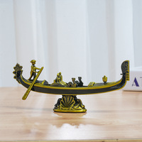 Modèle de bateau vénitien en métal 3D stéréoscopique, artisanat métallique, ornement pour salon, souvenir touristique, vente en gros