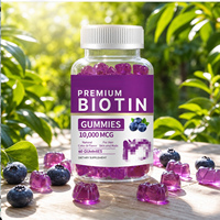 Gummies de biotine haute puissance à marque privée 10000mcg avec complexe B pour la croissance des cheveux – Approvisionnement direct usine