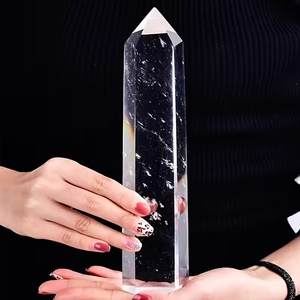 Cristal de Cuarzo Transparente al por Mayor, Punta de Cristal de 6 Lados con Doble Terminación, Torre de Cristal de Vidrio, Piedra Curativa para Chakra Reiki - Product Image 3
