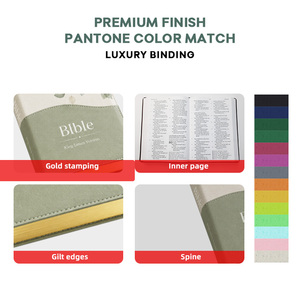 <span class=keywords><strong>Biblia</strong></span> Católica en Inglés Pequeña con Cubierta <span class=keywords><strong>de</strong></span> Cuero PU, Logotipo Personalizado Impreso en Offset, Borde Dorado Personalizado - Product Image 2