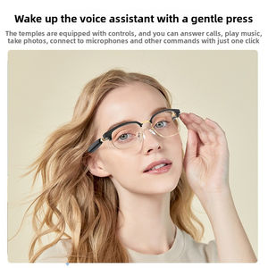 Lunettes intelligentes à commande tactile, traduites par l'IA, étanches IP67, cadre PC+ABS, lentille à <span class=keywords><strong>changement</strong></span> de couleur, double canal, musique, appels - Product Image 1