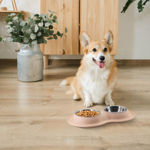 Mangeoire en acier inoxydable pour petit, moyen et grand chien avec tapis de nourriture en silicone antidérapant et anti-débordement Bols et mangeoires pour animaux de compagnie faciles à nettoyer - Product Image 4