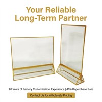 Support de menu de table en acrylique transparent en forme de T A4 A5 A6, prix d'usine en gros, présentoir de bureau, hôtel, magasin