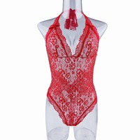 Vente chaude Lingerie De Luxe Brodé Fleur Dentelle Sexy Ouvert Entrejambe Combinaison Fuite Dos Amusant Lingerie Femmes Sous-Vêtements Serrés