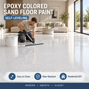 Peinture époxy autolissante colorée pour sols, haute performance, imperméable, revêtement époxy autolissant pour sols en sable coloré, OEM - Product Image 3