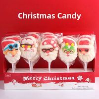 OEM aanpasbare verpakte draagbare fruitige zoete kerst marshmallow snoepjes kindersnack cartoonvorm hoge kwaliteit groothandel