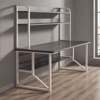 Escritorio de Computadora Convertible de Madera con Estantería y Cajones, Mesa de Estudio Multifuncional para el Hogar, para Dormitorio, Uso Estudiantil