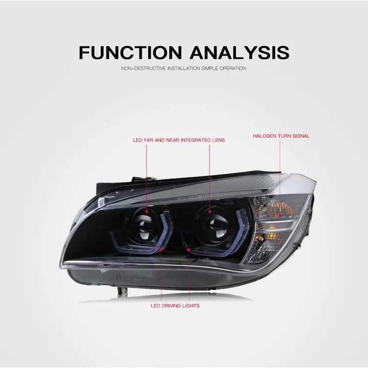 Upgrade BMW X1 E84 Headlights with LED Eyebrow Double Lens