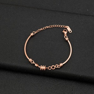 2026 Popular Niche Design <b>Rose</b> <b>Gold</b> Geometric Chain Bracelet Light Luxury Women's Copper Bracelets Trendy Jewelry Wholesale - Product Image 2