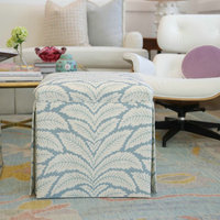Banc ottoman carré en lin rembourré à imprimé léopard et zèbre rétro français, vert émeraude, pour salon (vente en gros)