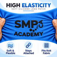 Services ODM/OEM : Étiquettes LOGO 3D en silicone thermocollantes, souples, très extensibles et lavables pour patchs de vêtements