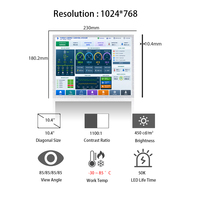 Módulo LCD TFT Industrial BOE GV104X0M-N10 de 10.4 Pulgadas, 1024x768 XGA, LVDS, 30 Pines, Pantalla IPS de Amplio Rango de Temperatura