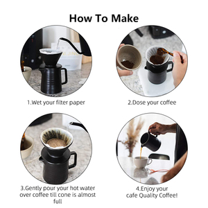 Cafetière à filtre en céramique noire, résistante à la chaleur, pour café filtre, ensemble <span class=keywords><strong>de</strong></span> cafetière à filtre - Product Image 4