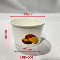 Gobelet à glace personnalisé avec logo amusant, 300 ml, papier kraft à paroi simple, biodégradable, papier artisanal avec couvercle en papier pour usage unique