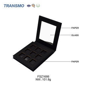 Recyclable Eyeshadow Storage <b>Box</b> Durable Plastic Cosmetic Carrier Equipped With Clear Visible Top Lid For Cosmetic DIY Packing - Product Image 1