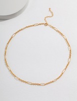 Collier ras du cou vintage en argent sterling 925 doré, chaîne en argent maille trombone, pour femme, tendance, résistant à l'eau et inaltérable