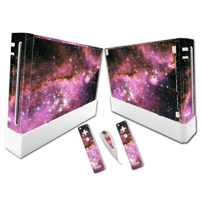 Skin Vinyl Sticker Cover for Nintendo for Wii Console and 2 Remotes Decal Sticker Skin Protective Flim Cover