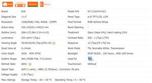 แผง11.6นิ้ว B116XTN02.3 NT116WHM-N23 HW3B edp/ 30Pin 1366*768 60Hz จอ LCD แล็ปท็อปจอมอนิเตอร์ใหม่ A + - Product Image 4