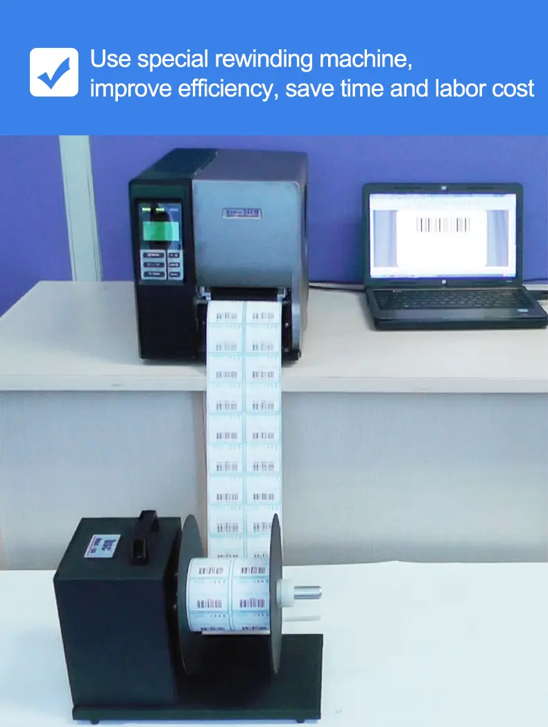 Équipement d'étiquetage d'alimentation bsc A6 enrouleur d'étiquettes machine de rembobinage automatique d'autocollants imprimante de codes à barres machine de rembobinage d'étiquettes