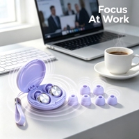 Bouchons d'oreilles compacts violet vif, réutilisables, anti-bruit, avec étui mignon pour étudiants et navetteurs