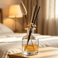 Bouteille diffuseur en verre transparent à large ouverture avec bouchon à vis 100ml/150ml/200ml pour parfum d'ambiance et diffuseur d'arômes