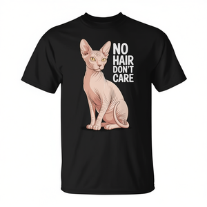 Camiseta No Hair Don't Care Sphynx Cat, color negro, unisex, talla para adultos - Product Image 2