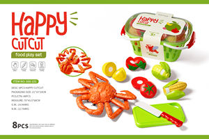 Jouets de <span class=keywords><strong>cuisine</strong></span> éducatifs pour enfants : ensemble de fruits, légumes, homards et thon en plastique pour jeu d'imitation préscolaire - Product Image 2