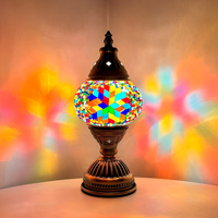 Lampe Turque Mosaïque DIY Vintage en Métal et Verre, Lampe de Table Luxe Faite Main pour Décoration Chambre et Salon