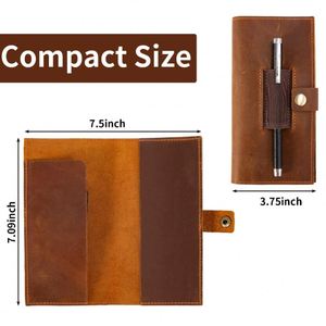 Funda para Chequera de Cuero Genuino Premium con Portaplumas, Fundas para Chequera Marrones, Porta Billetes Duradero - Product Image 2