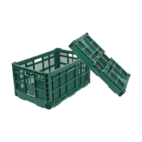 Caisse pliable JOIN Green, robuste, en plastique, empilable avec poignées, pour la logistique d'entrepôt