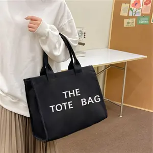 Reusable Wholesale Shoulder Bag Women With Custom Printed Logo Cotton Canvas Tote Bag