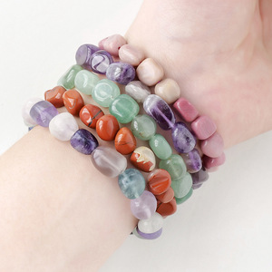 سوار من الحجر الطبيعي حجر صوان كبير مصقول سوار من الحجر الكريستال الطبيعي مجوهرات من الأحجار الكريمة للرجال والنساء - Product Image 2