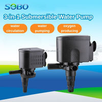 Pompe à eau submersible SOBO 3-en-1 à faible bruit, génératrice d'oxygène pour aquarium, pour filtration et circulation