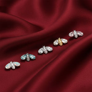 DIY Groothandel ASTM F136 Titanium Internally Threaded Bijvormige <span class=keywords><strong>Labret</strong></span> Piercing Lichaamssieraden Oor Lip Ring Oorring - Product Image 2