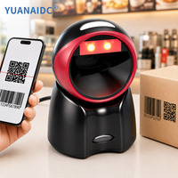 Escáner de Código de Barras de Escritorio Manos Libres YUANAIDC, Lector de Códigos QR 1D 2D con Sensor Automático, Cable USB para Caja Registradora y Punto de Venta