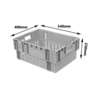 JOIN Caisse de rangement en plastique robuste, empilable et emboîtable, grise, solution logistique d'entrepôt