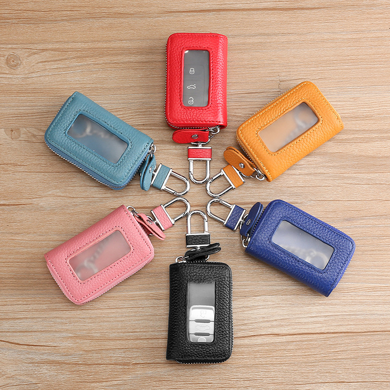 Simple Waterproof Classic Outdoor Cowhide Car Key Case - Qinyu ROS2504011 | Wholesale Information