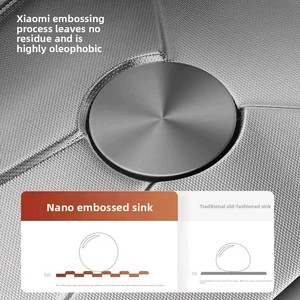 Heetverkopende grote spoelbak van roestvrij staal SUS304 met nano-oppervlak, drie-gats geïntegreerde groentewasbak - Product Image 4
