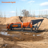 Trommel à or facile d'entretien, 200 tonnes/heure, machine mobile de lavage d'or avec alimentation diesel/électrique pour le traitement des dépôts alluvionnaires