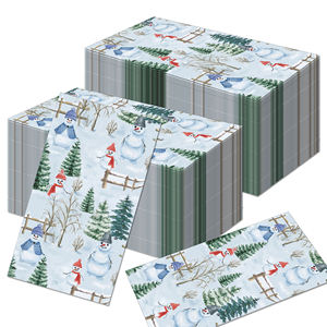 CZJ028 Serviettes jetables sur le thème <span class=keywords><strong>de</strong></span> Noël Bonhomme <span class=keywords><strong>de</strong></span> neige d'hiver Pin <span class=keywords><strong>Table</strong></span> Serviettes <span class=keywords><strong>de</strong></span> <span class=keywords><strong>table</strong></span> pour les fournitures <span class=keywords><strong>de</strong></span> fêtes - Product Image 4