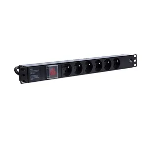 Enchufe europeo tipo PDU, 6 vías, 8 vías, 16A,250vac, montaje en estante, smart PDU