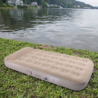 Matras Kemah tiup portabel PVC buatan pabrik dengan pompa udara listrik bawaan untuk mendaki & piknik di luar ruangan