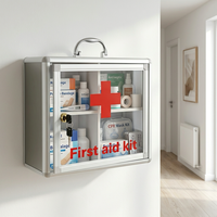 Boîte de rangement médicale murale sécurisée en aluminium avec serrure à clé, portable pour couloirs scolaires et espaces publics