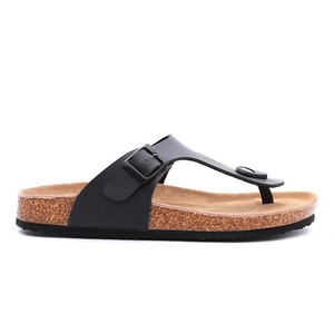 Zapatillas de corcho de verano al por mayor de calidad clásica <span class=keywords><strong>para</strong></span> exteriores, <span class=keywords><strong>chanclas</strong></span> de PU Sandalias planas de Punta abierta de Tanga <span class=keywords><strong>para</strong></span> hombres con Insock de <span class=keywords><strong>cuero</strong></span> - Product Image 4