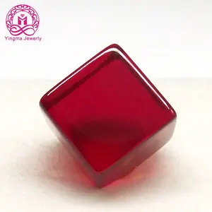 Perles de rubis personnalisées en usine 5 # cube de pierres précieuses de rubis de corindon rouge