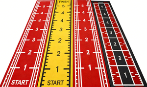 Tapis d'entraînement d'agilité athlétique haut de gamme personnalisé avec emblème scolaire, marquages de codes sur piste de luge et gazon synthétique, conçu pour les centres de fitness universitaires - Product Image 6