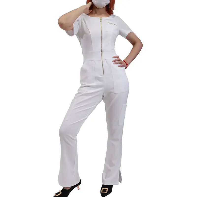 Cheap High Quality Medical Scrub Jumpsuit Plus Size Womens Rompers and Jumpsuit Rompers Nurse Uniform Sets for Hospital Woven