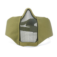 Étui tactique en filet métallique en acier demi-visage, housse de protection Airsoft pour jeux de guerre, protection d'oreille, maille demi-visage